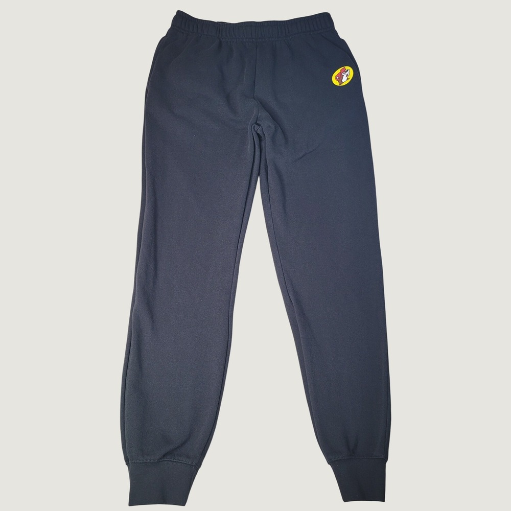 Buc-ees Sweatpants Mens Medium Black Joggers Fleece Buc-ee Beaver Logo Texas